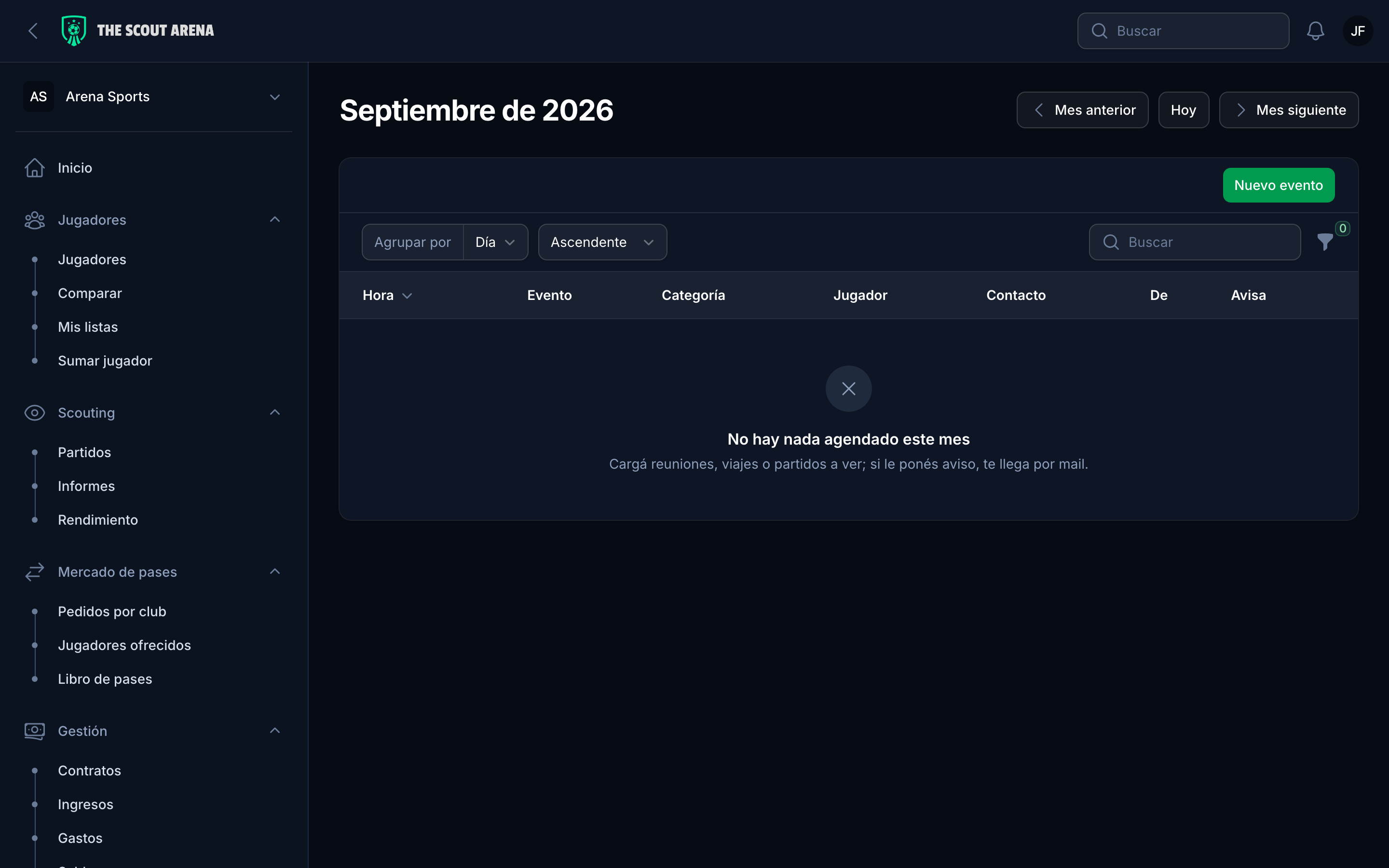 Agency calendar with expiry dates and matches